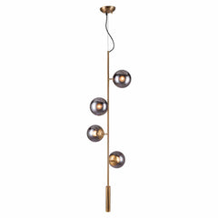 Gold Shaded Four Light Metal Dimmable Ceiling Light With Clear Shades - Homeroots