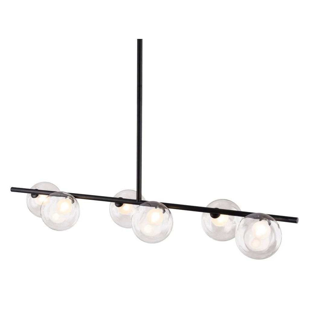 Black Kitchen Island Six Light Metal Ceiling Light - Homeroots - Flyclothing LLC