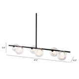 Black Kitchen Island Six Light Metal Ceiling Light - Homeroots - Flyclothing LLC