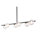 Black Kitchen Island Six Light Metal Ceiling Light - Homeroots - Flyclothing LLC