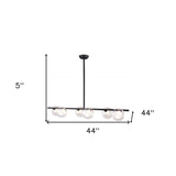 Black Kitchen Island Six Light Metal Ceiling Light - Homeroots - Flyclothing LLC