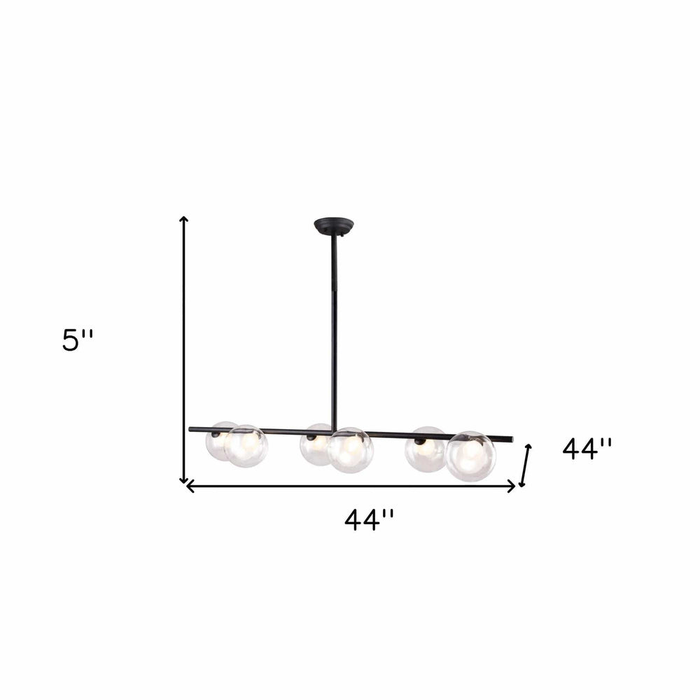 Black Kitchen Island Six Light Metal Ceiling Light - Homeroots - Flyclothing LLC