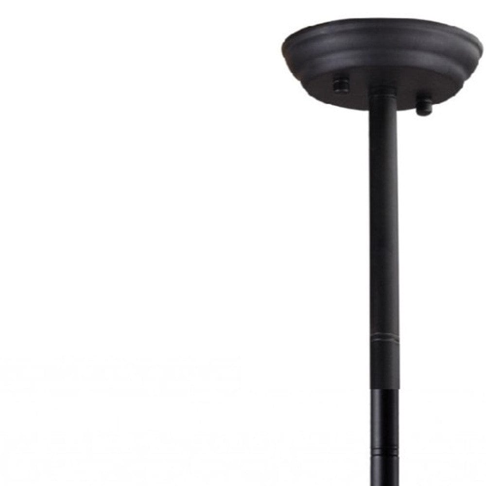 Black Kitchen Island Six Light Metal Ceiling Light - Homeroots