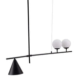 Black and White Kitchen Island Three Light Metal Ceiling Light With Black and White Shades - Homeroots - Flyclothing LLC