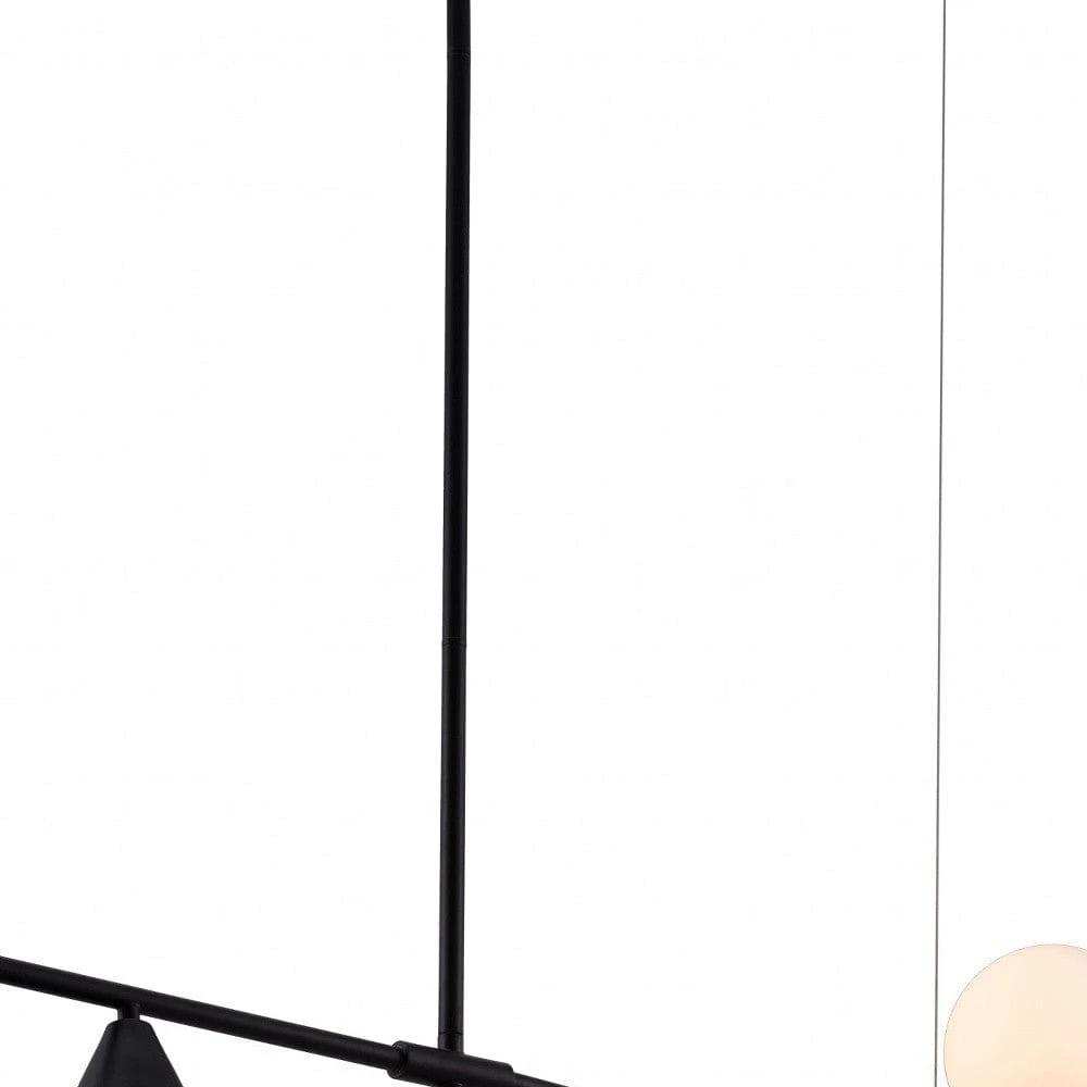 Black and White Kitchen Island Three Light Metal Ceiling Light With Black and White Shades - Homeroots - Flyclothing LLC