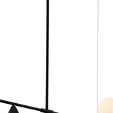 Black and White Kitchen Island Three Light Metal Ceiling Light With Black and White Shades - Homeroots