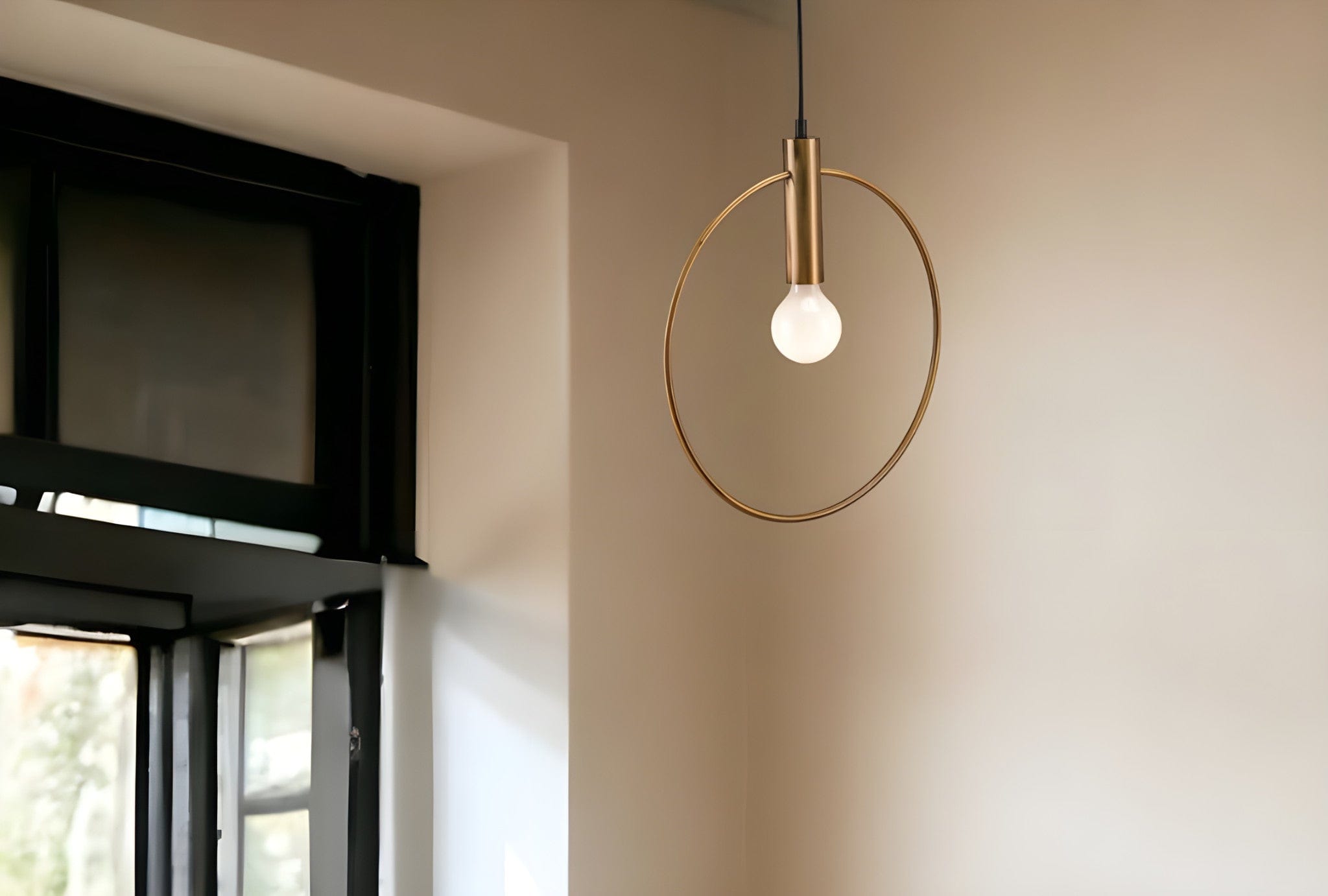 Gold Ring Ceiling Lamp - Homeroots