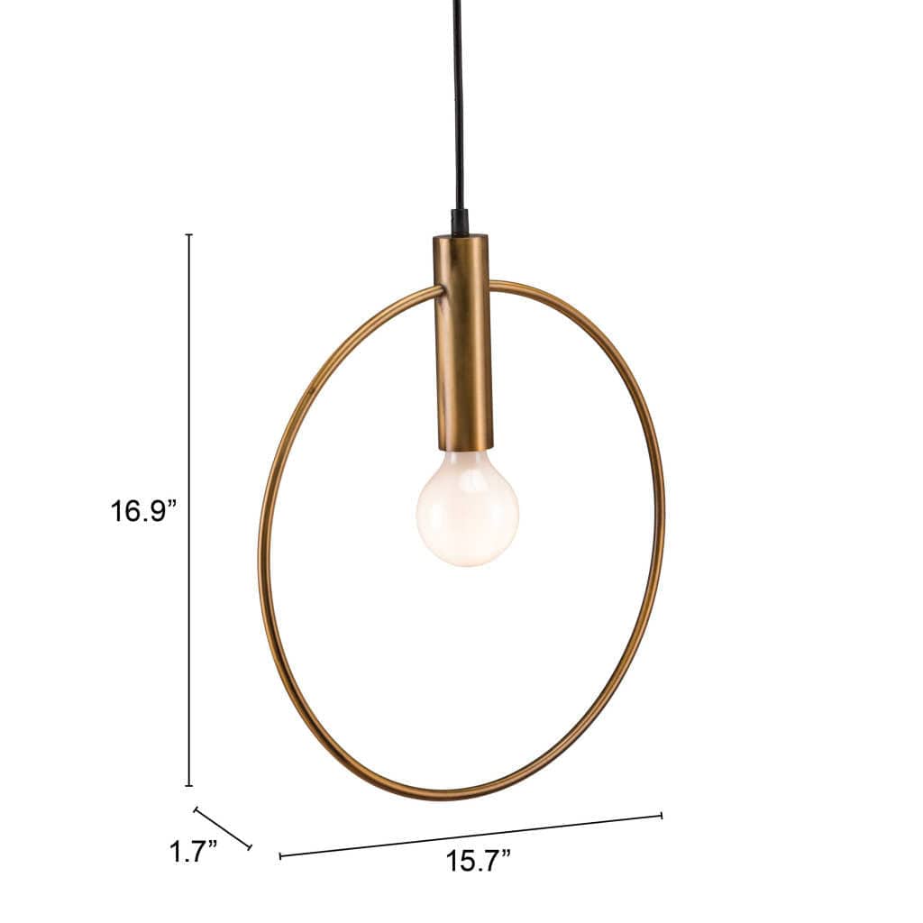 Gold Ring Ceiling Lamp - Homeroots