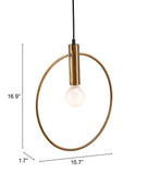 Gold Ring Ceiling Lamp - Homeroots