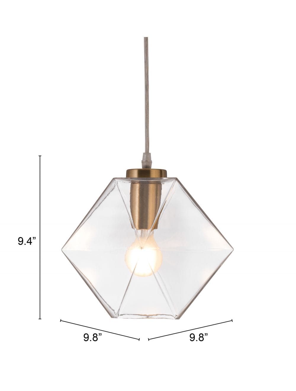 Gold Lantern Plastic Dimmable Ceiling Light With Clear Shades - Homeroots
