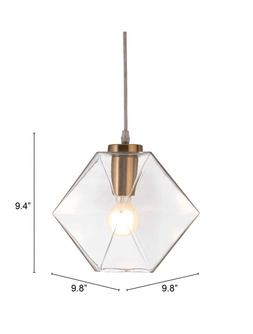 Gold Lantern Plastic Dimmable Ceiling Light With Clear Shades - Homeroots - Flyclothing LLC