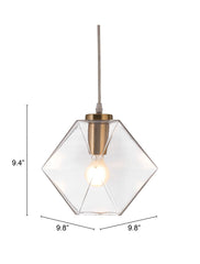 Gold Lantern Plastic Dimmable Ceiling Light With Clear Shades - Homeroots