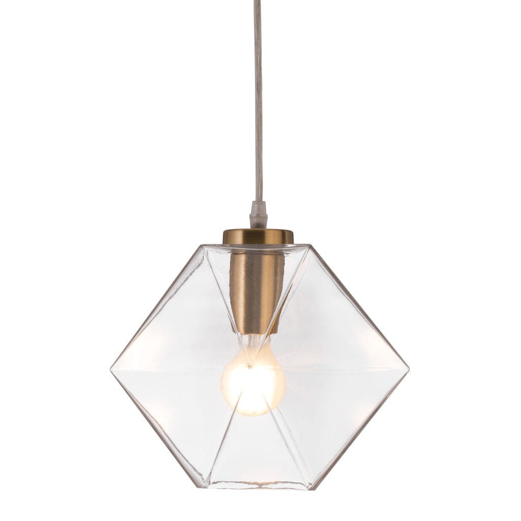 Gold Lantern Plastic Dimmable Ceiling Light With Clear Shades - Homeroots