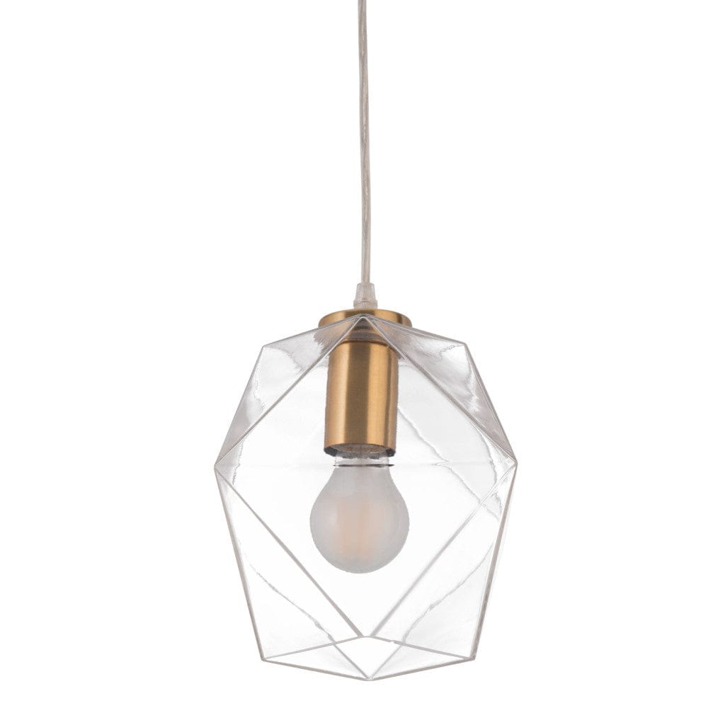 Gold Lantern Plastic Dimmable Ceiling Light With Clear Shades - Homeroots
