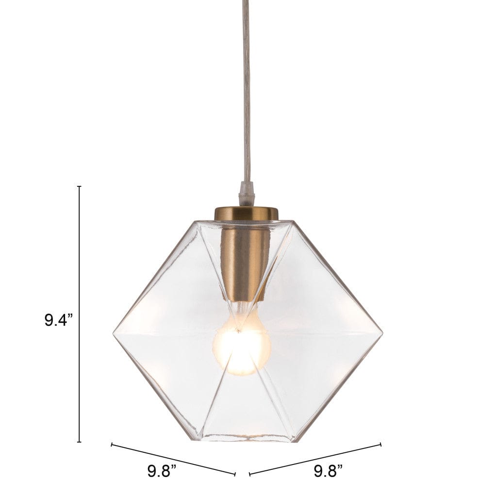 Gold Lantern Plastic Dimmable Ceiling Light With Clear Shades - Homeroots