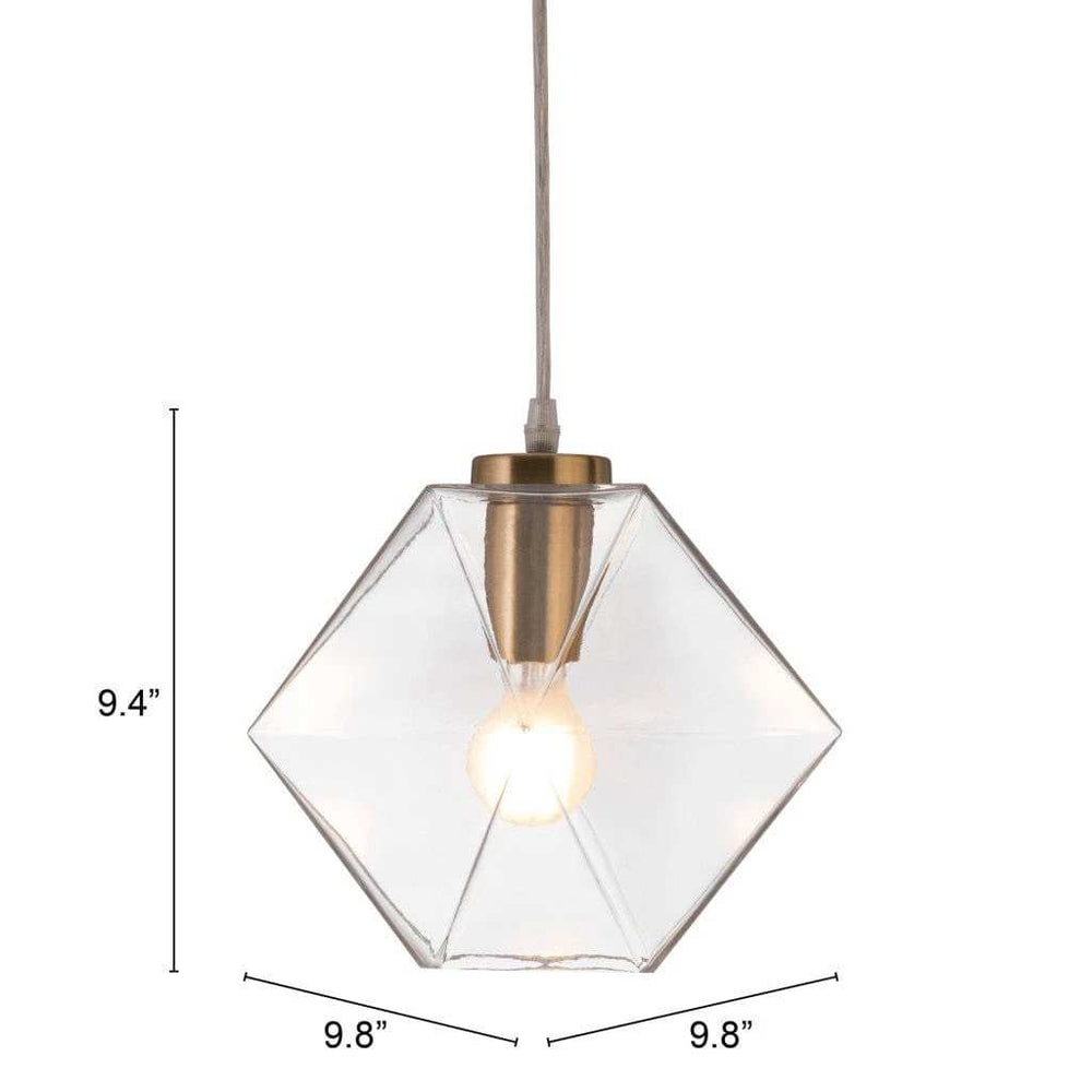 Gold Lantern Plastic Dimmable Ceiling Light With Clear Shades - Homeroots - Flyclothing LLC