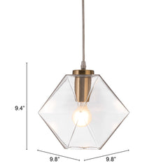 Gold Lantern Plastic Dimmable Ceiling Light With Clear Shades - Homeroots
