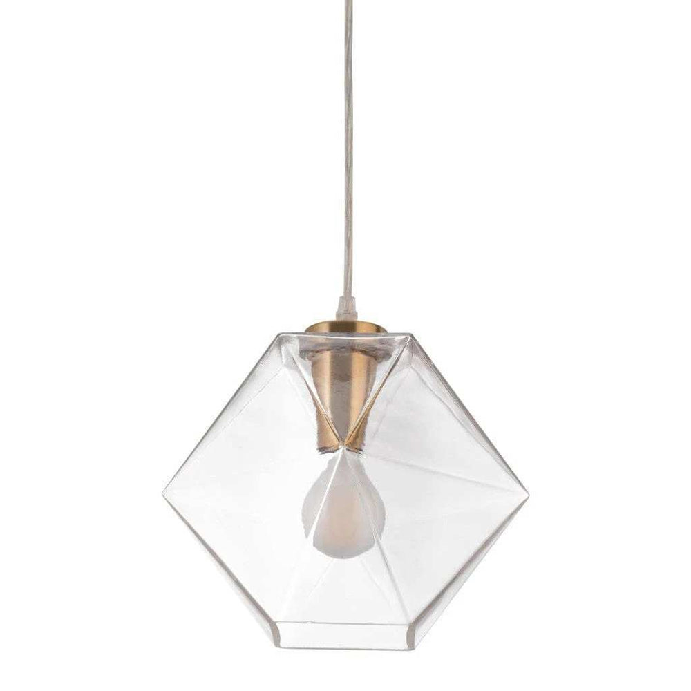 Gold Lantern Plastic Dimmable Ceiling Light With Clear Shades - Homeroots - Flyclothing LLC