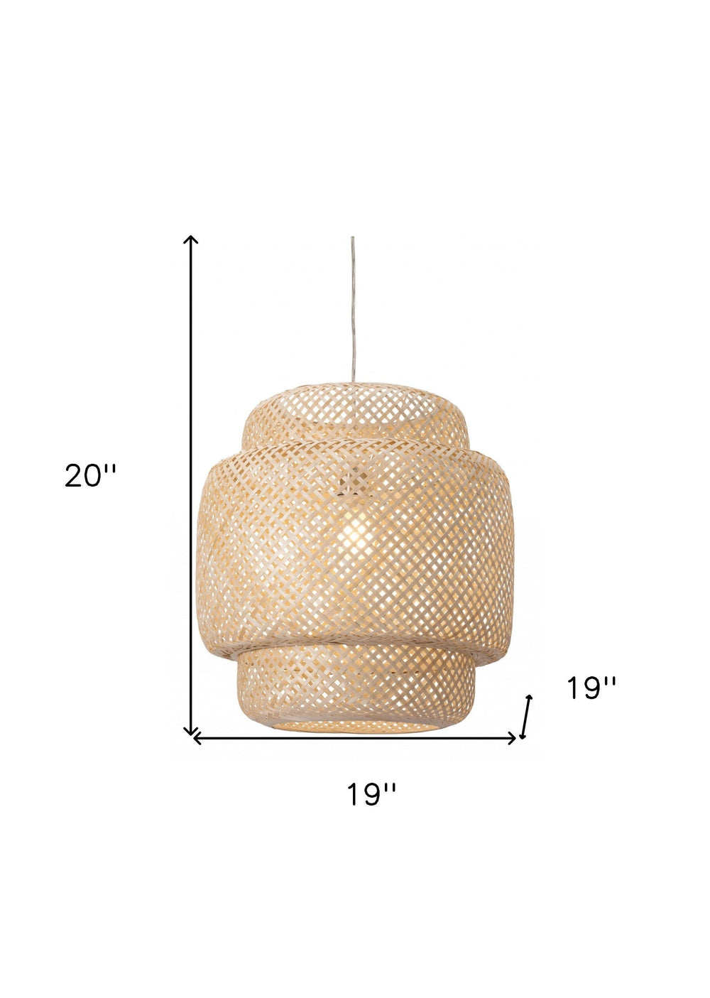 Natural Boho Weave Ceiling Lamp - Homeroots