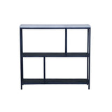 30" Black and White Iron Three Tier Geometric Bookcase - Homeroots - Flyclothing LLC