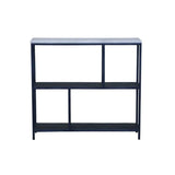 30" Black and White Iron Three Tier Geometric Bookcase - Homeroots