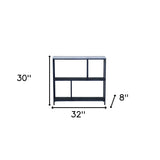 30" Black and White Iron Three Tier Geometric Bookcase - Homeroots - Flyclothing LLC
