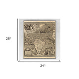 Vintage 1562 Map Of Early Americas Unframed Print Wall Art - Homeroots - Flyclothing LLC