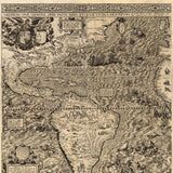 Vintage 1562 Map Of Early Americas Unframed Print Wall Art - Homeroots - Flyclothing LLC