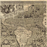 Vintage 1562 Map Of Early Americas Unframed Print Wall Art - Homeroots