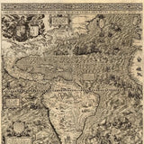 20" X 24" Vintage 1562 Map Of Early Americas Wall Art - Homeroots