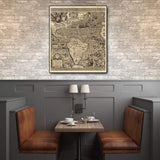 Vintage 1598 Map Of The Americas Unframed Print Wall Art - Homeroots - Flyclothing LLC
