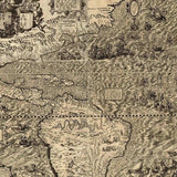Vintage 1598 Map Of The Americas Unframed Print Wall Art - Homeroots