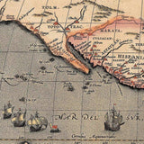 Vintage 1598 Map Of The Americas Unframed Print Wall Art - Homeroots