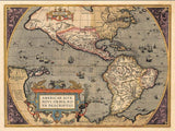 Vintage 1598 Map Of The Americas Unframed Print Wall Art - Homeroots - Flyclothing LLC