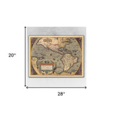 20" X 28" Vintage 1598 Map Of The Americas Wall Art - Homeroots - Flyclothing LLC