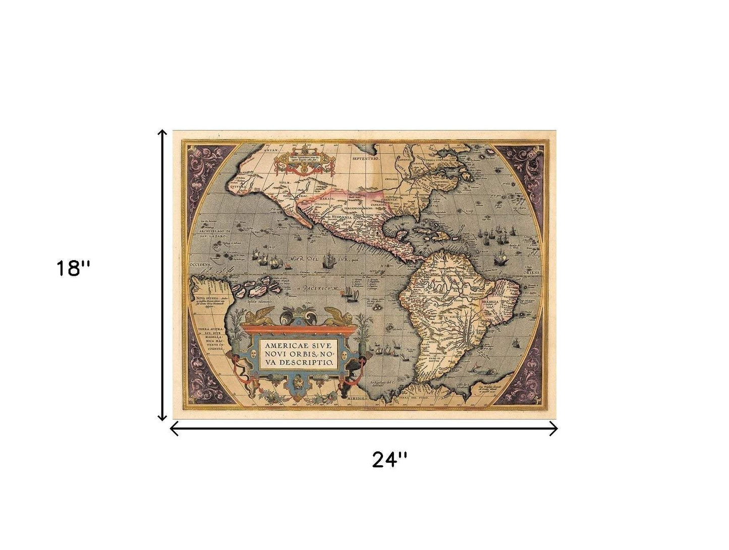 Vintage 1718 Map Of New France Unframed Print Wall Art - Homeroots - Flyclothing LLC