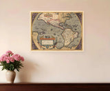 Vintage 1718 Map Of New France Unframed Print Wall Art - Homeroots