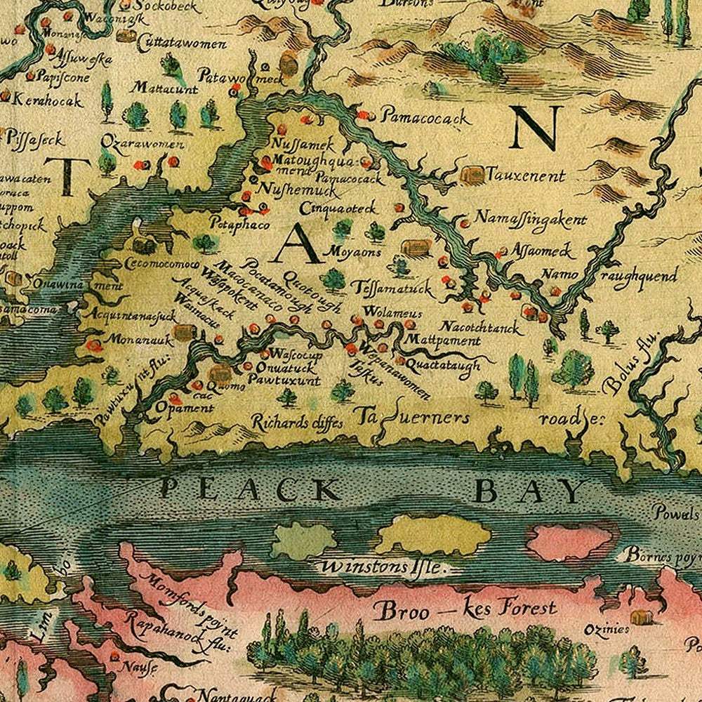 24" X 32" Map Of Virginia C1627 Vintage Poster Wall Art - Homeroots - Flyclothing LLC