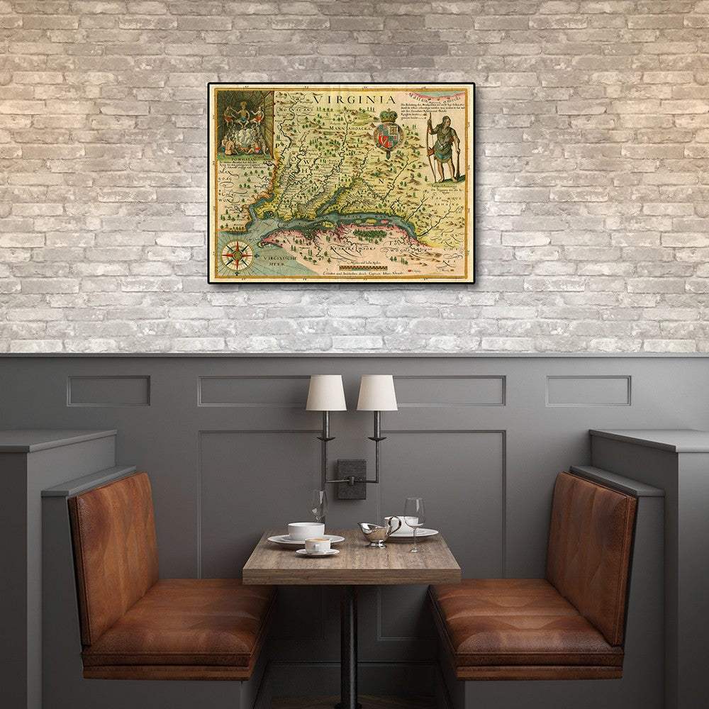 24" X 32" Map Of Virginia C1627 Vintage Poster Wall Art - Homeroots - Flyclothing LLC