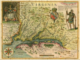 24" X 32" Map Of Virginia C1627 Vintage  Poster Wall Art - Homeroots