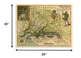 20" X 28" Map Of Virginia C1627 Vintage Poster Wall Art - Homeroots - Flyclothing LLC