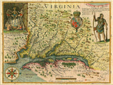 20" X 28" Map Of Virginia C1627 Vintage Poster Wall Art - Homeroots - Flyclothing LLC