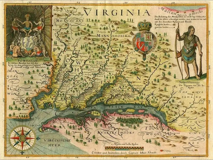 18" X 24" Map Of Virginia C1627 Vintage Poster Wall Art - Homeroots - Flyclothing LLC