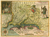 18" X 24" Map Of Virginia C1627 Vintage  Poster Wall Art - Homeroots