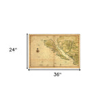 24" X 36" California As An Island C1650 Vintage Map Wall Art - Homeroots - Flyclothing LLC