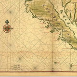 24" X 36" California As An Island C1650 Vintage Map Wall Art - Homeroots