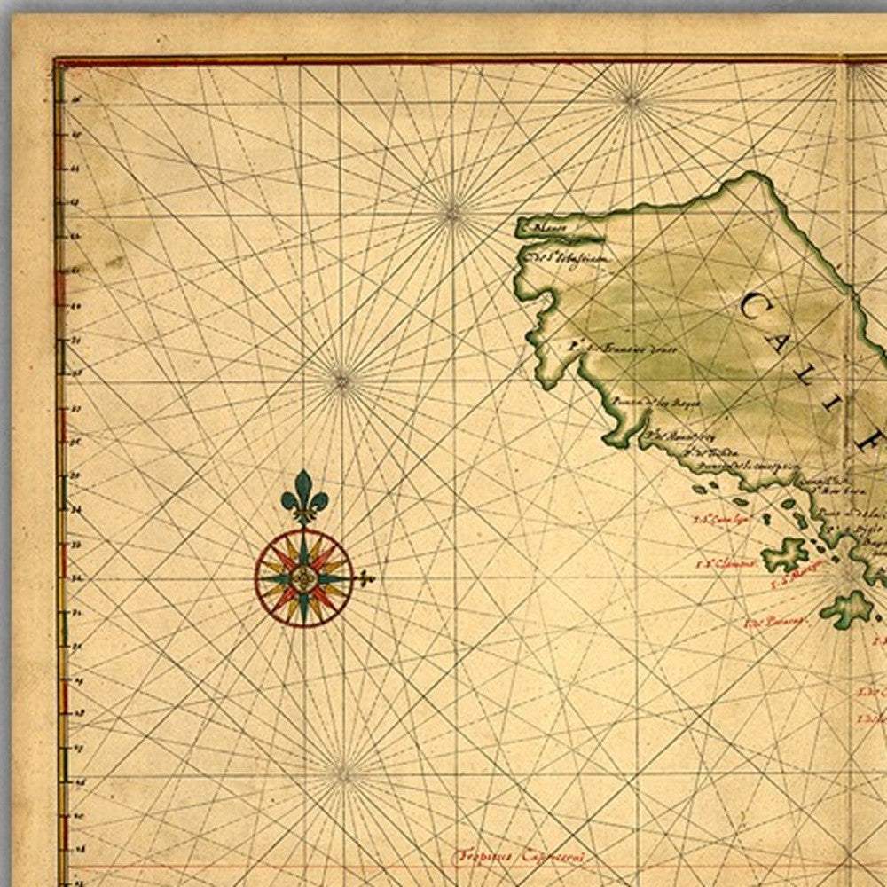 24" X 36" California As An Island C1650 Vintage Map Wall Art - Homeroots - Flyclothing LLC