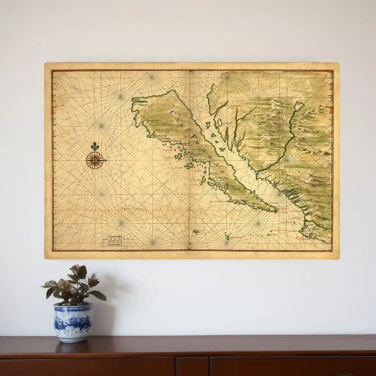 20" X 30" California As An Island C1650 Vintage Map Wall Art - Homeroots