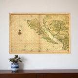 20" X 30" California As An Island C1650 Vintage Map Wall Art - Homeroots