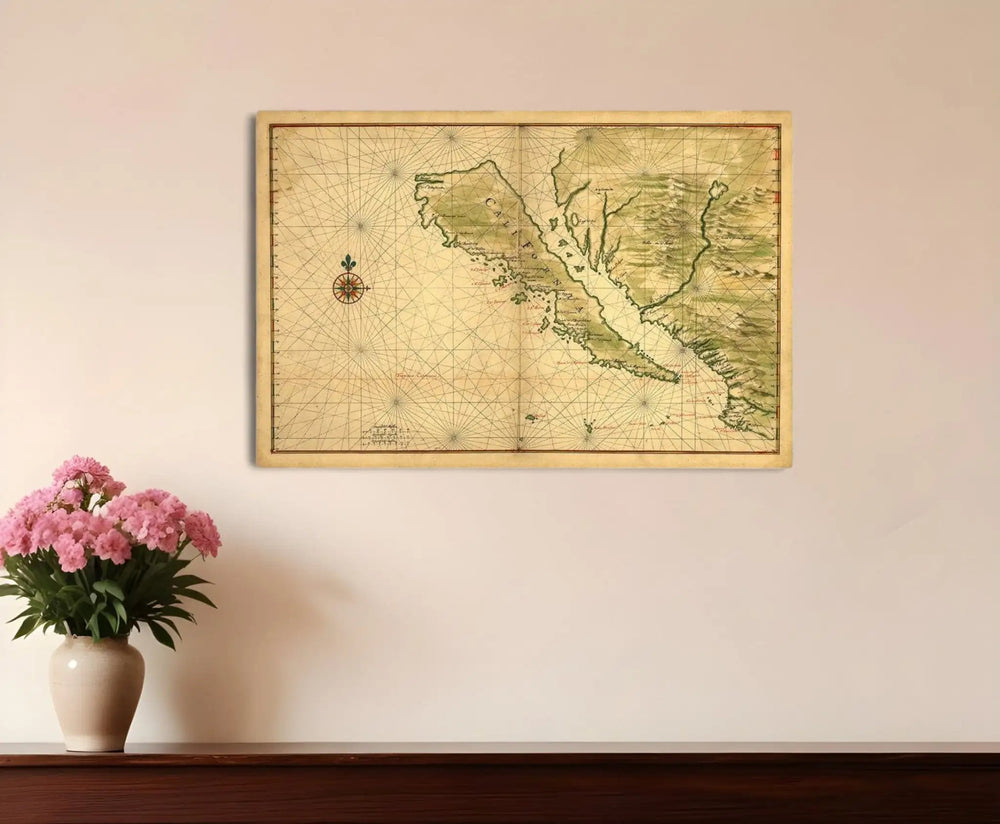 16" X 24" California As An Island C1650 Vintage Map Wall Art - Homeroots